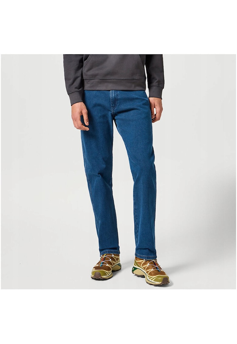 Blugi Barbati - Frontier - Straight Fit - Talie Medie - 5 Buzunare - Fermoar - Lungi - Bumbac - W36-L30 US - Albastru
