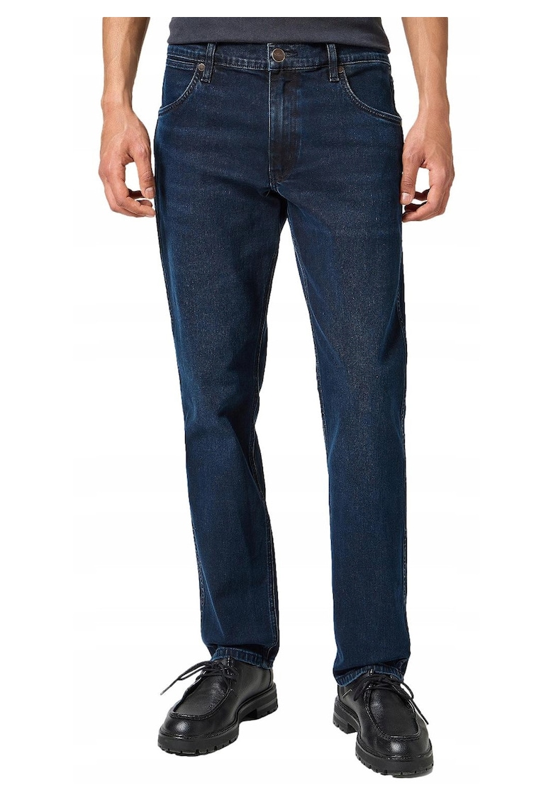 Blugi Barbati - Greensboro - Straight Fit - Talie Joasa - 5 Buzunare - Fermoar - Lungi - Bumbac - W38-L34 US - Albastru