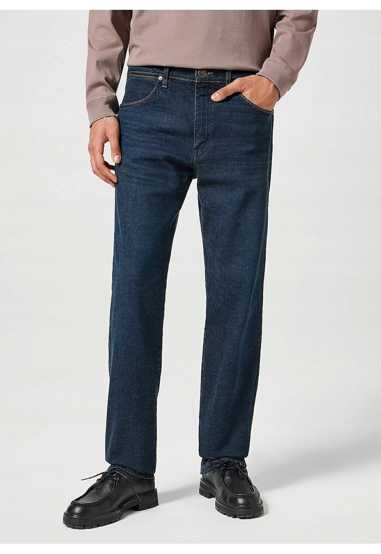 Blugi Barbati - Frontier - Straight Fit - Talie Medie - 5 Buzunare - Fermoar - Lungi - Bumbac - W31-L34 US - Albastru