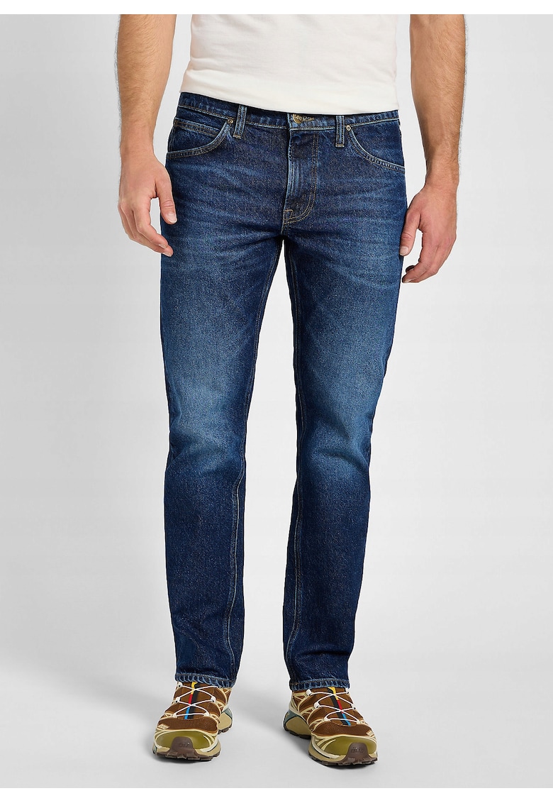 Blugi Barbati - Daren Zip Fly - Slim Fit - Talie Medie - 5 Buzunare - Fermoar - Lungi - Bumbac - W33-L34 US - Albastru