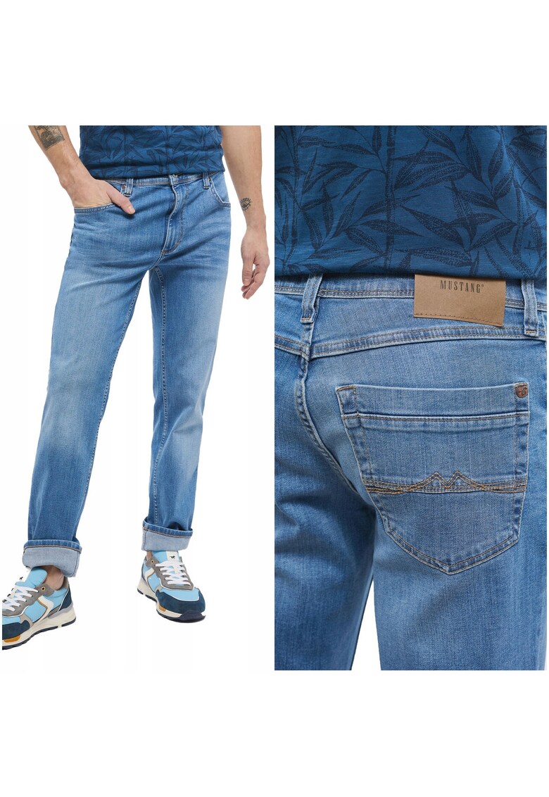 Blugi Barbati - Washington - Slim Fit - Talie Medie - 5 Buzunare - Fermoar - Lungi - Bumbac - W35-L34 US - Albastru