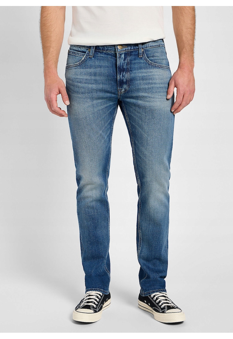 Blugi Barbati - Daren Zip Fly - Slim Fit - Talie Joasa - 5 Buzunare - Fermoar - Lungi - Bumbac - W31-L32 US - Albastru