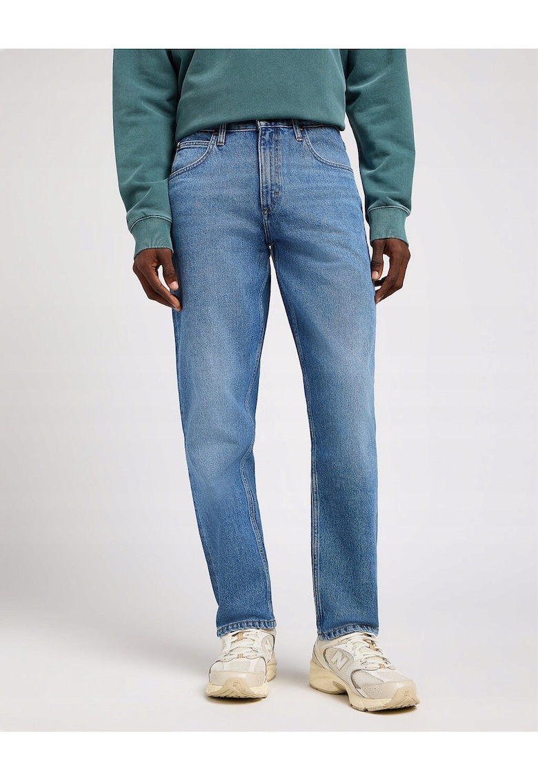 Blugi Barbati - Oscar - Straight Fit - Talie Inalta - 5 Buzunare - Fermoar - Lungi - Bumbac - W36-L30 US - Albastru