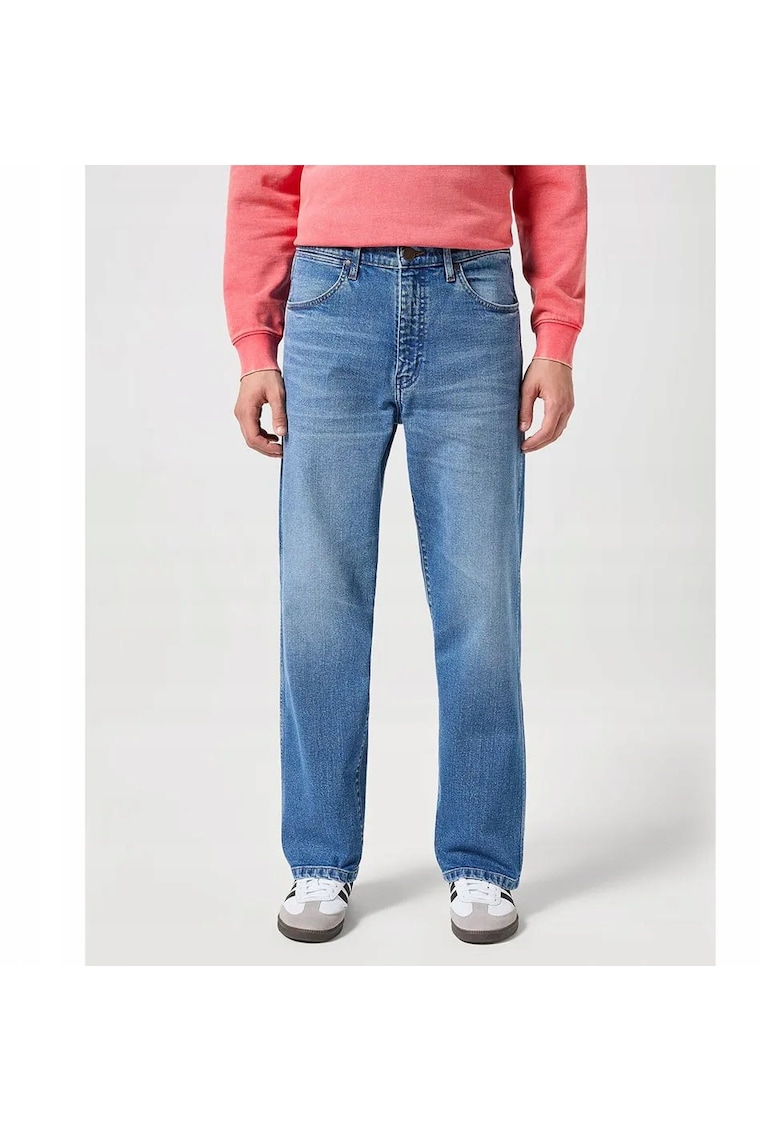 Blugi Barbati - Redding - Loose Fit - Talie Medie - 5 Buzunare - Fermoar - Lungi - Bumbac - Albastru - Albastru
