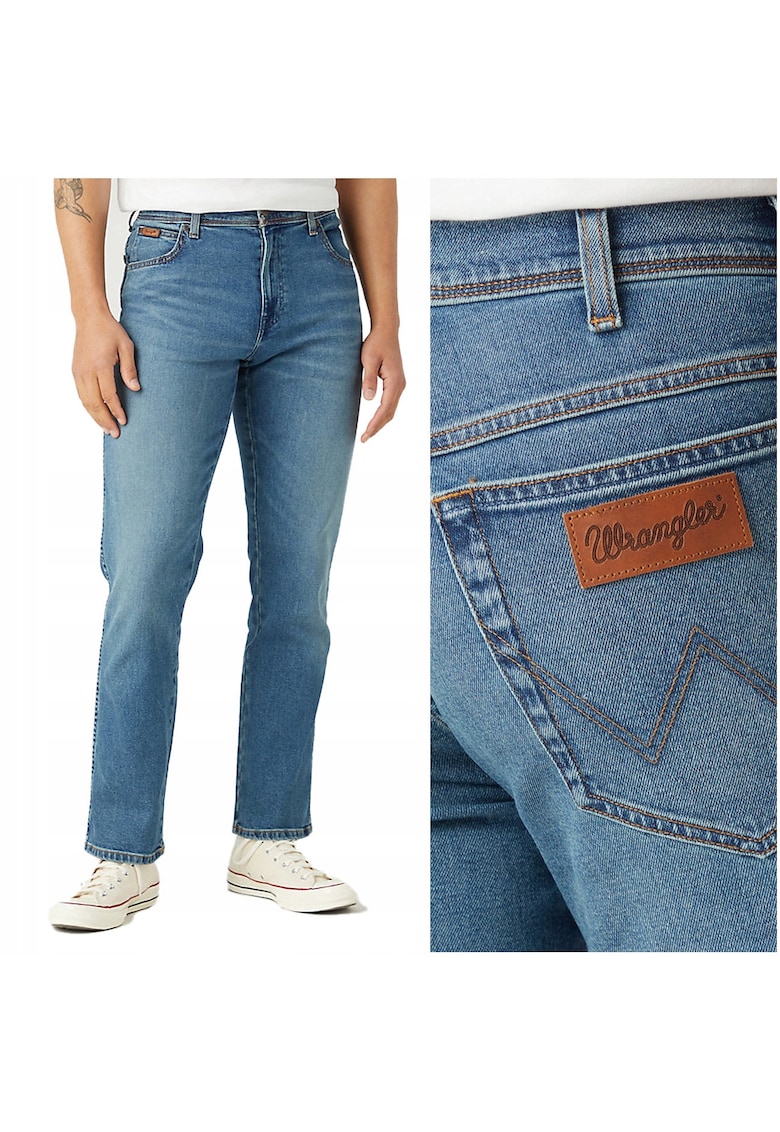 Blugi Barbati - Texas - Straight Fit - Talie Medie - 5 Buzunare - Fermoar - Lungi - Bumbac - W34-L34 US - Negru