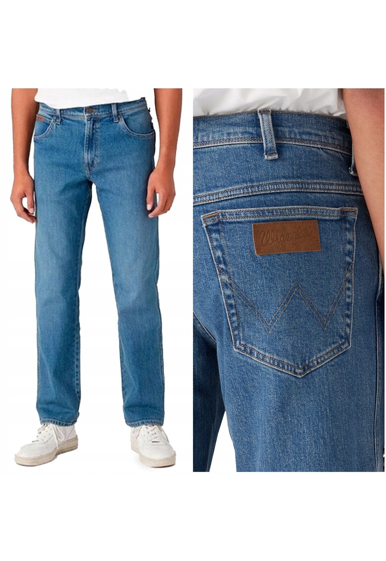 Blugi Barbati - Texas - Straight Fit - Talie Medie - 5 Buzunare - Fermoar - Lungi - Bumbac - W32-L32 US - Albastru