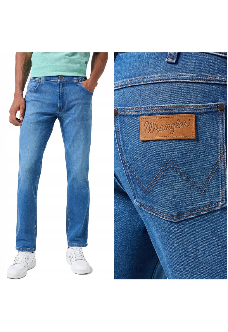 Blugi Barbati - Greensboro - Straight Fit - Talie Medie - 5 Buzunare - Fermoar - Lungi - Bumbac - W32-L36 US - Albastru