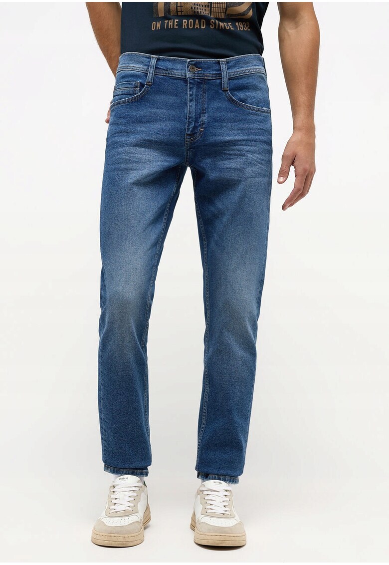 Blugi Barbati - Jeans Oregon Slim - Slim Fit - Talie Medie - 5 Buzunare - Fermoar - Lungi - Bumbac - W34-L30 US - Albastru