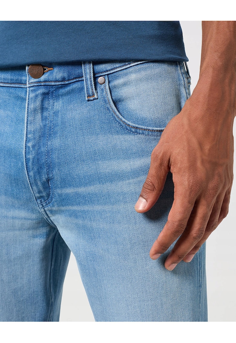 Blugi Barbati - Greensboro - Straight Fit - Talie Medie - 5 Buzunare - Fermoar - Lungi - Bumbac - W32-L34 US - Albastru