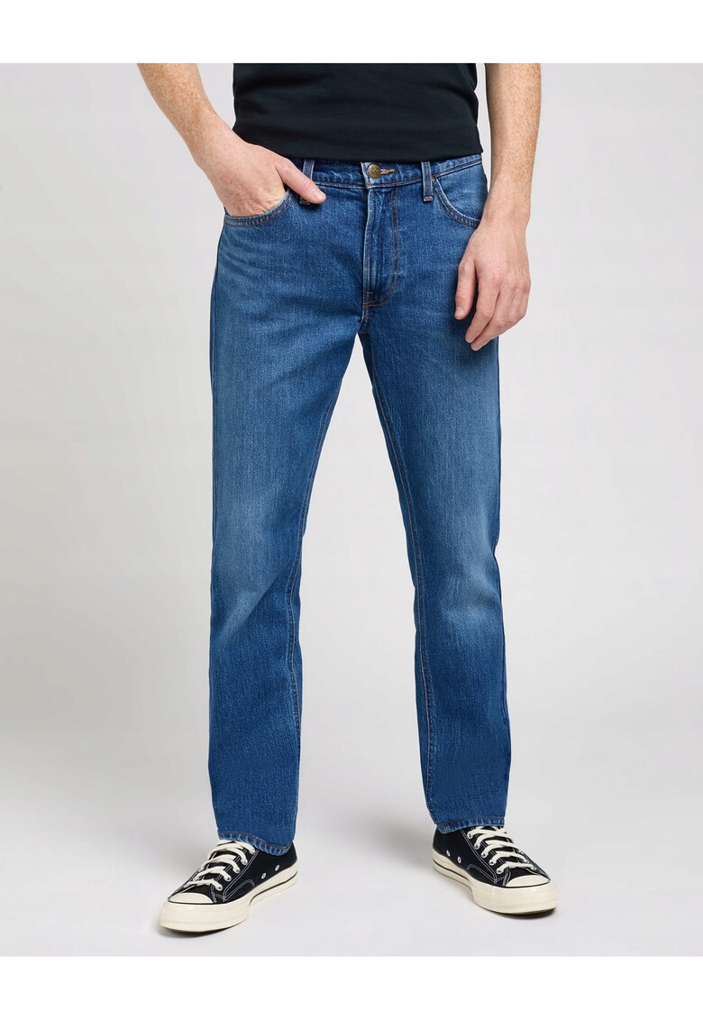 Blugi Barbati - Daren Zip Fly - Slim Fit - Talie Medie - 5 Buzunare - Fermoar - Lungi - Bumbac - W36-L30 US - Albastru