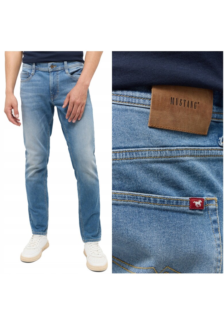 Blugi Barbati - Oregon Slim - Slim Fit - Talie Medie - 5 Buzunare - Fermoar - Lungi - Bumbac - W34-L32 US - Albastru