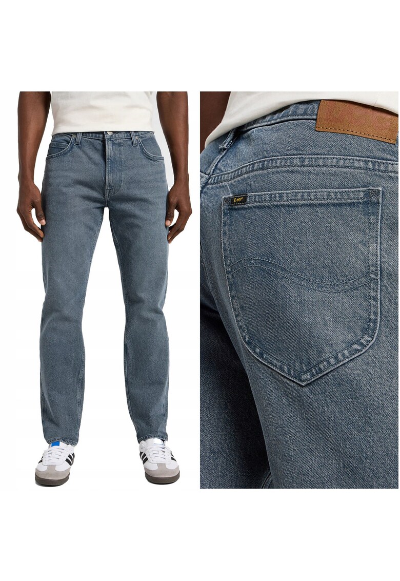 Blugi Barbati - Rider - Slim Fit - Talie Medie - 5 Buzunare - Fermoar - Lungi - Bumbac - W38-L32 US - Gri