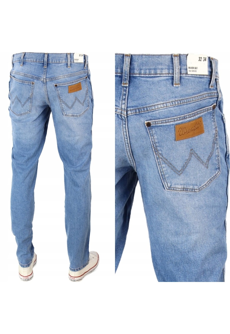 Blugi Barbati - River - Skinny Fit - Talie Medie - 5 Buzunare - Fermoar - Lungi - Bumbac - W36-L30 US - Albastru