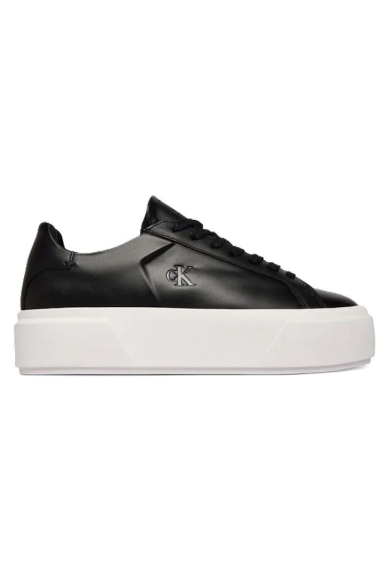 Pantofi sport dama FLATFORM LACE UP LTH MG - Piele naturala - Negru - Negru