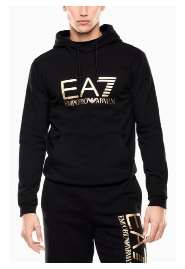 Hanorac barbati TRAIN CORE ID M BIG LOGO HOODIE RN COFT CC - Bumbac - Negru - Negru