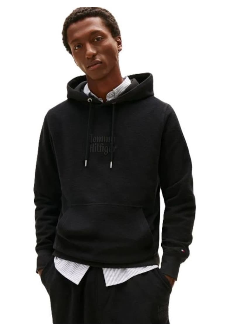 Hanorac barbati REVERSED TERRY HOODY - Bumbac - Negru - Negru