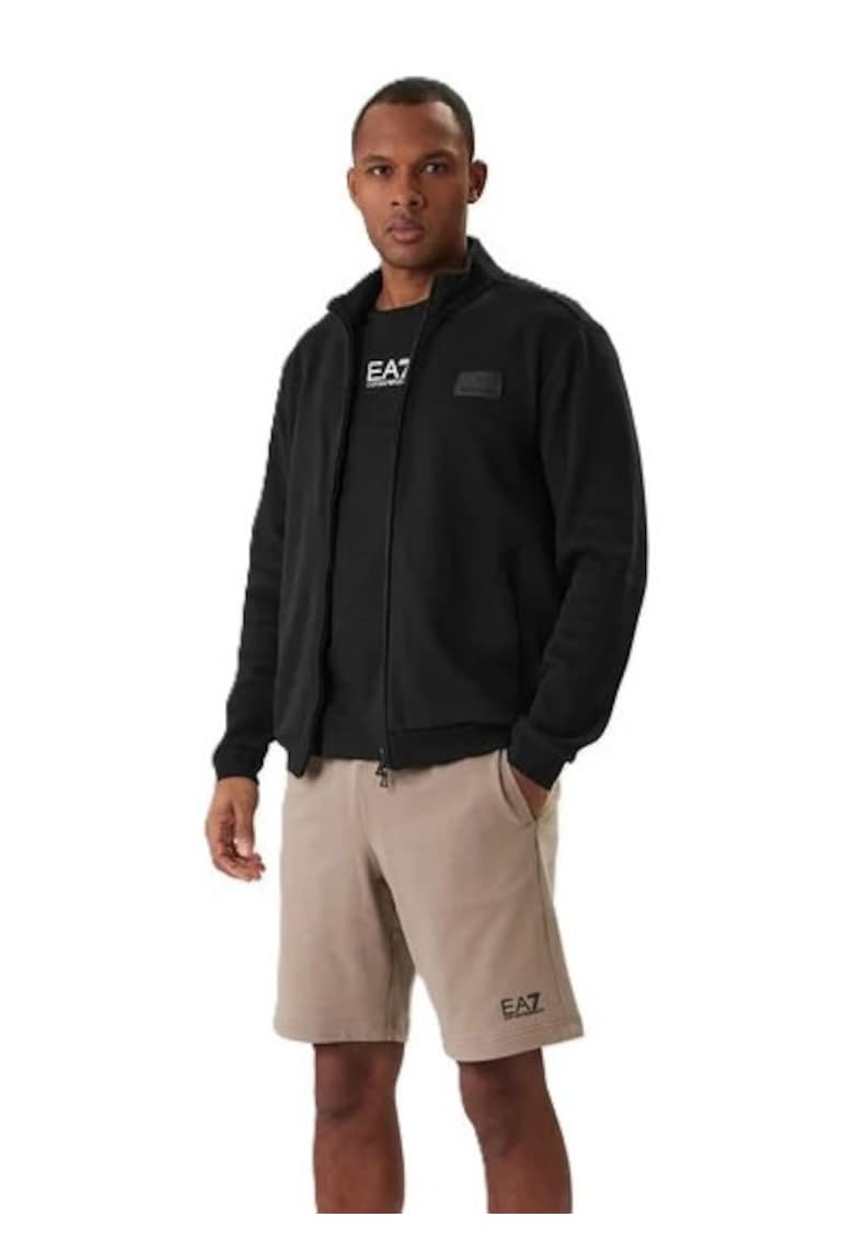 Bluza barbati cu fermoar TRAIN LUX M T-TOP FZ CO PL - Bumbac - Negru - Negru