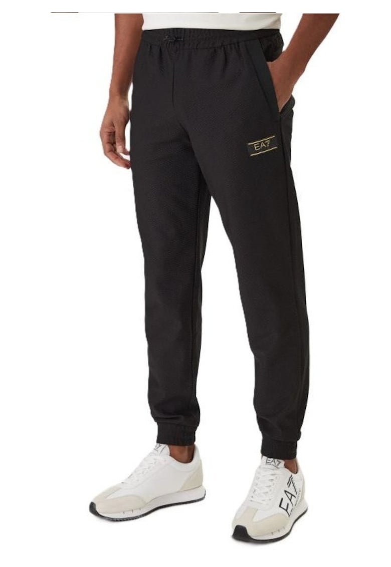 Pantaloni barbati TRAIN PREMIUM LABEL M PANTS CH KNITTED JACQUARD - Poliester - Negru - Negru