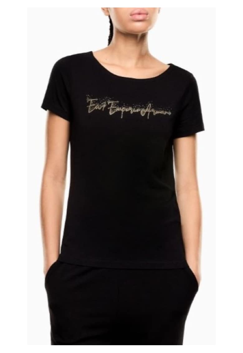 Tricou dama TRAIN LOGO SERIES W HANDWRITTEN TEE CROSSOVER - Bumbac - Negru -
