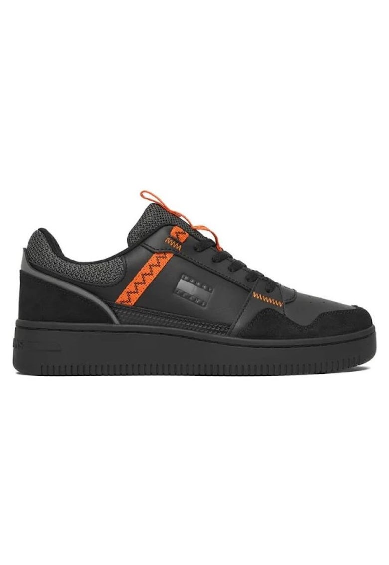 Pantofi sport barbati TJM RETRO BASKET - Piele naturala -dwqfwwqfq Negru - Negru