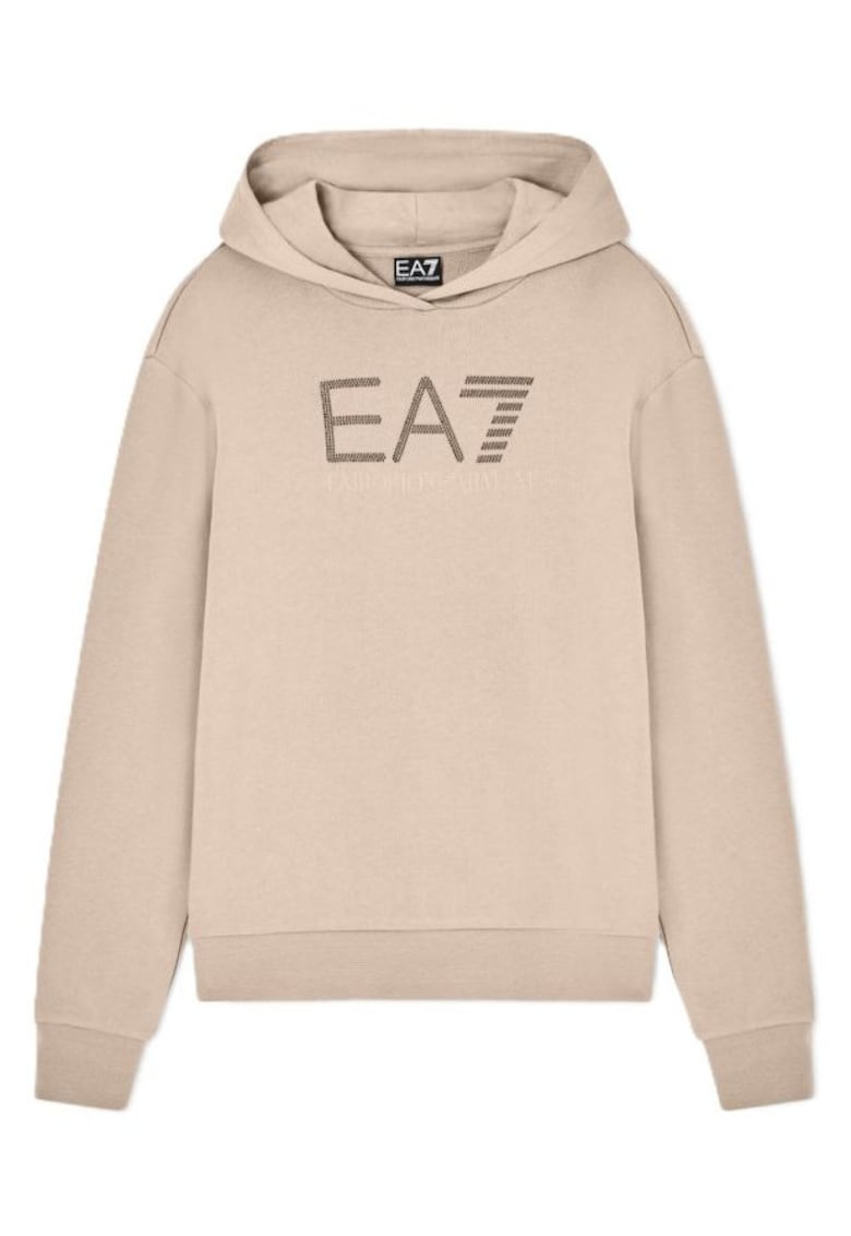 Hanorac dama TRAIN LOGO SERIES W HOODIE RN FANCY STRASS - Bumbac - Bej - Bej