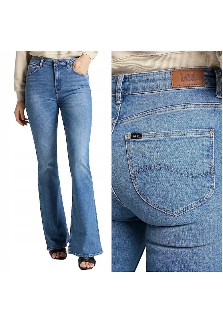 Blugi Dama - Breese - Bootcut - Talie Inalta - 5 Buzunare - Fermoar - Lungi - Bumbac - W27-L31 US - Albastru