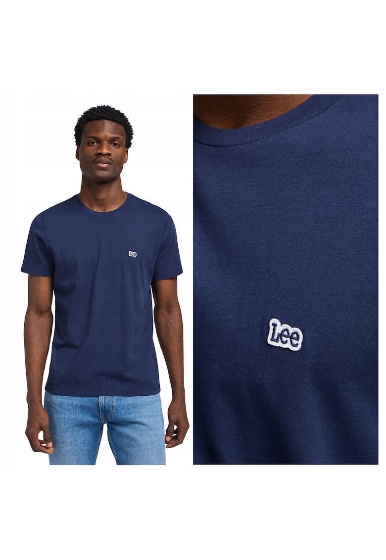 Tricou Barbati - SS Patch Logo Tee - Regular Fit - Maneca Scurta - Decolteu Rotund - Cu Logo - Bumbac - Design Clasic - 5XL INTL - Albastru