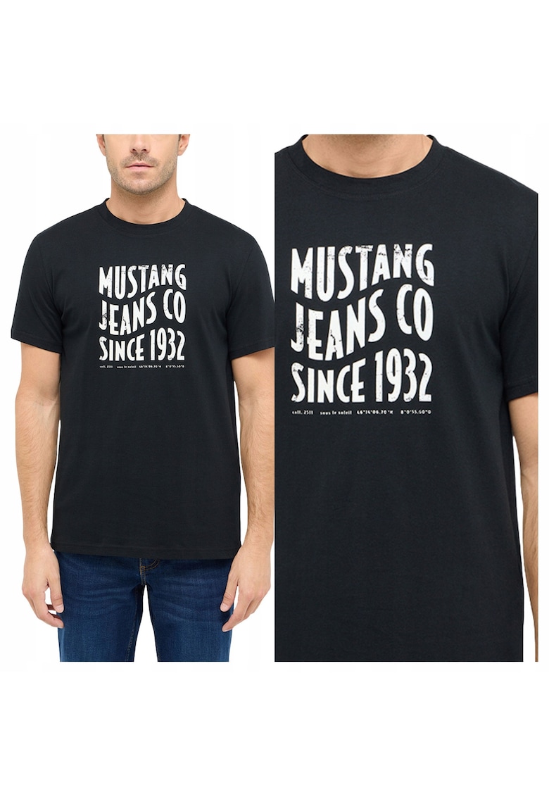Tricou Barbati - Style Austin - Regular Fit - Maneca Scurtdwqfa - Decolteu Rotund - Cu Logo - Bumbac - Design Clasic
