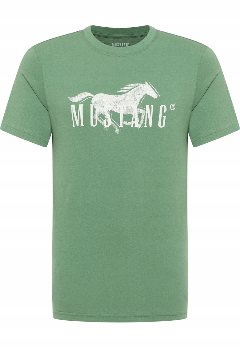 Tricou Barbati - Austin - Regular Fit - Maneca Scurta - Decolteu Rotund - Cu Logo - Bumbac - Design Clasic - M INTL - Verde