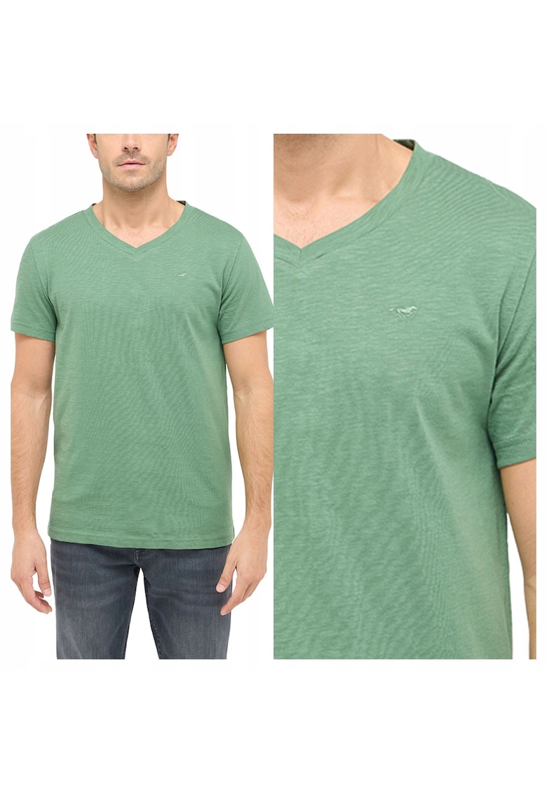 Tricou Barbati - Amado - Regular Fit - Maneca Scurta - Decolteu Rotund - Cu Logo - Bumbac - Design Clasic - XL INTL - Verde
