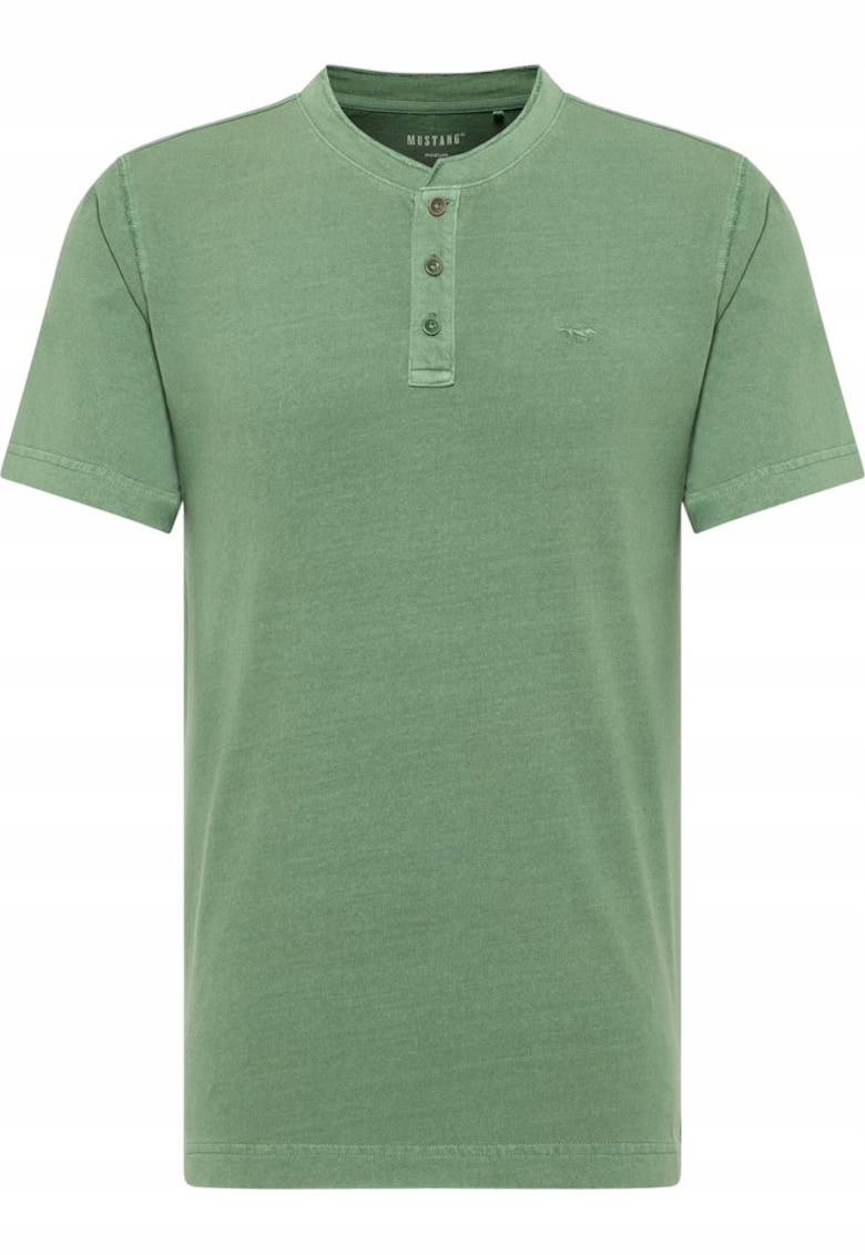 Tricou Barbati - Austin - Regular Fit - Maneca Scurta - Decolteu Rotund - Cu Logo - Bumbac - Design Clasic - Verde
