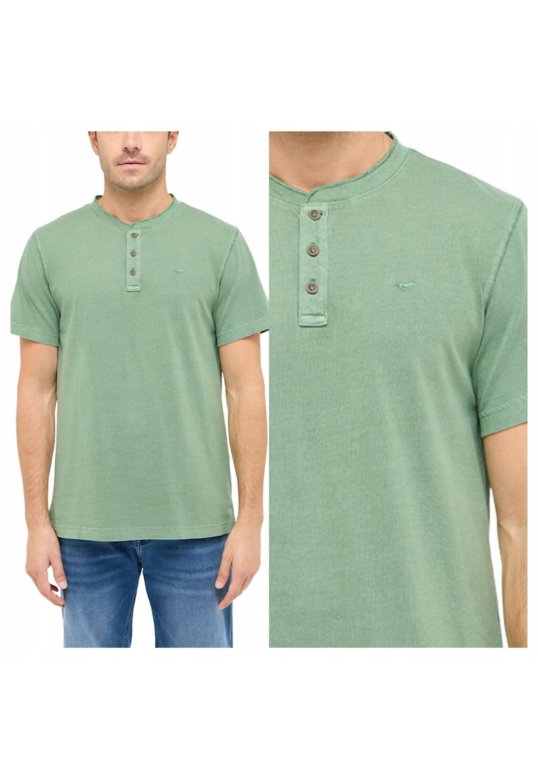 Tricou Barbati - Austin - Regular Fit - Maneca Scurta - Decolteu Rotund - Cu Logo - Bumbac - Design Clasic - Verde