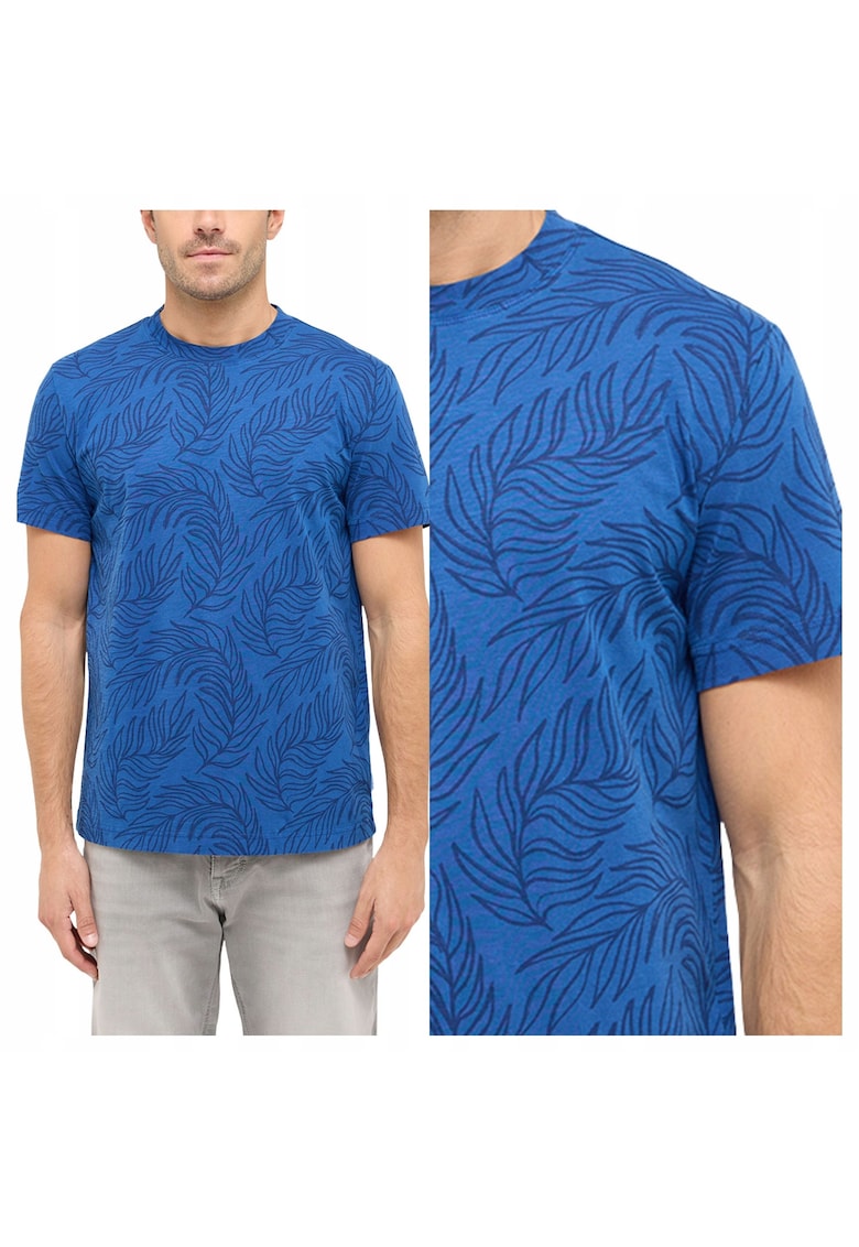 Tricou Barbati - Austin - Regular Fit - Maneca Scurta - Decolteu Rotund - Cu Logo - Bumbac - Design Clasic - M INTL - Albastru