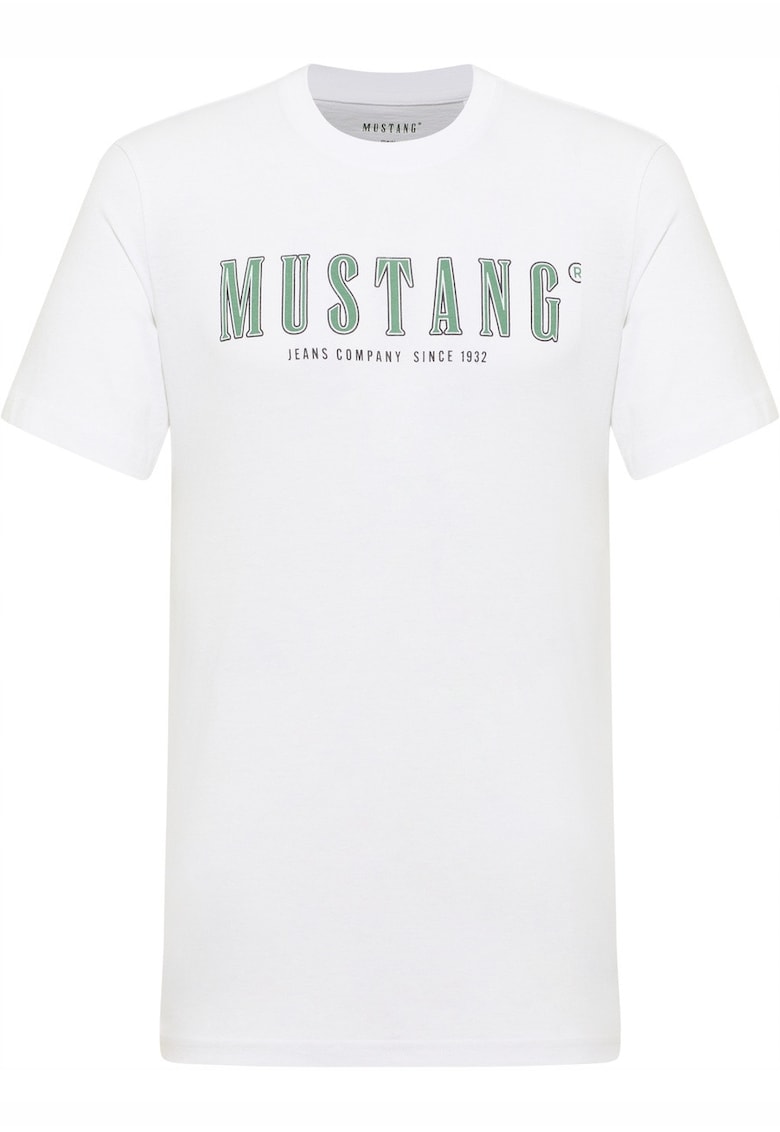 Tricou Barbati - Style Austin - Regular Fit - Maneca Scurta - Decolteu Rotund - Cu Logo - Bumbac - Design Clasic - M INTL - Alb