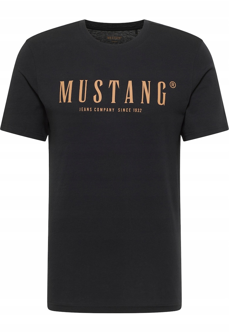 Tricou Barbati - Style Austin - Regular Fit - Maneca Scurtdwqfa - Decolteu Rotund - Cu Logo - Bumbac - Design Clasic - Negru