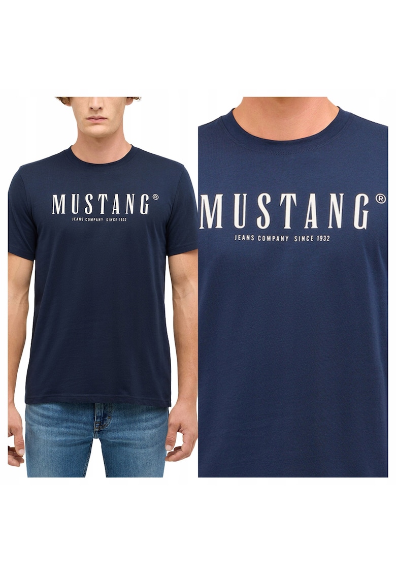 Tricou Barbati - Style Austin - Regular Fit - Maneca Scurtdwqfa - Decolteu Rotund - Cu Logo - Bumbac - Design Clasic