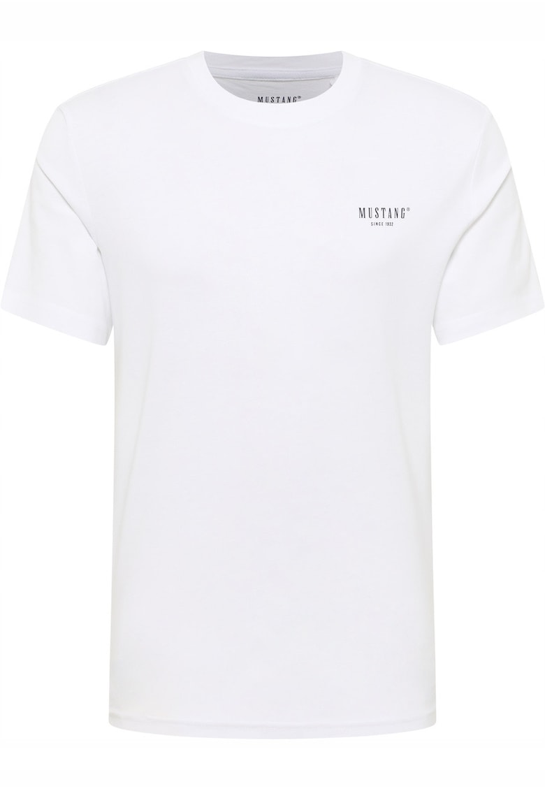 Tricou Barbati - Style Austin - Regular Fit - Maneca Scurta - Decolteu Rotund - Cu Logo - Bumbac - Design Clasic - 6XL INTL - Alb