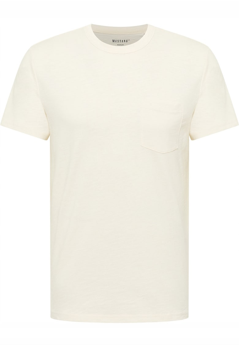 Tricou Barbati - Amado - Regular Fit - Maneca Scurta - Decolteu Rotund - Cu Logo - Bumbac - Design Clasic - M INTL - Alb