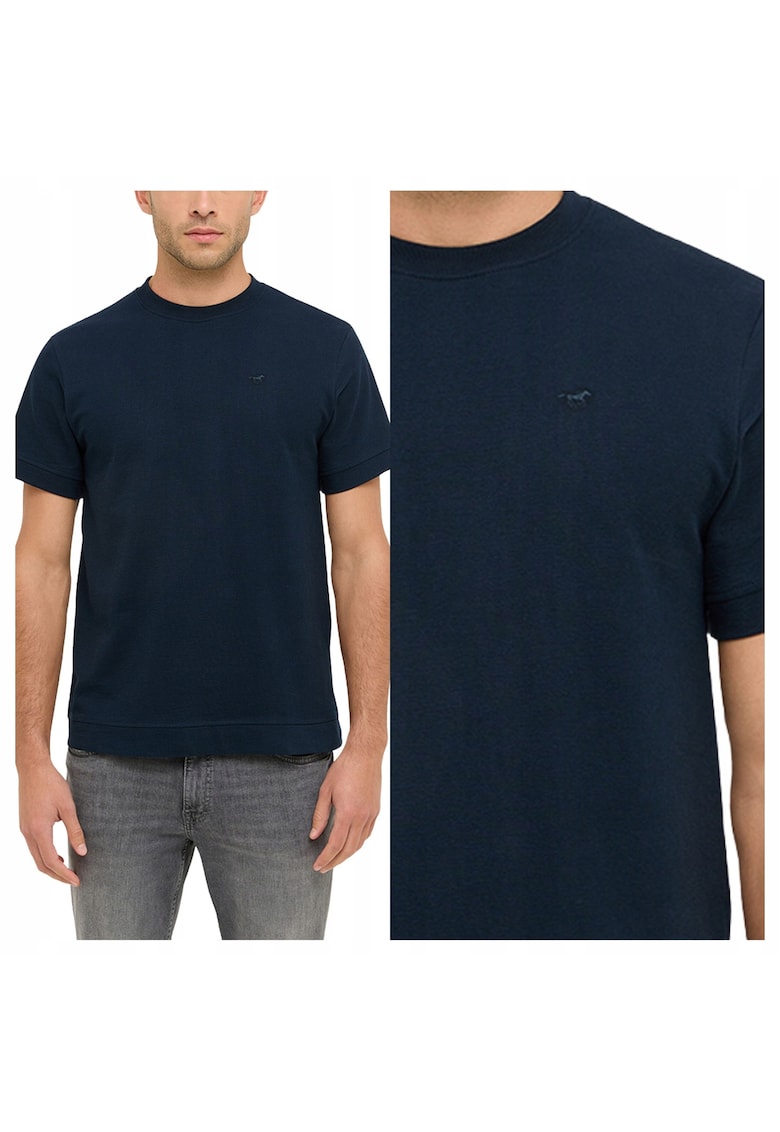 Tricou Barbati - Allentown - Regular Fit - Maneca Scurta - Decolteu Rotund - Cu Logo - Bumbac - Design Clasic - M INTL - Albastru
