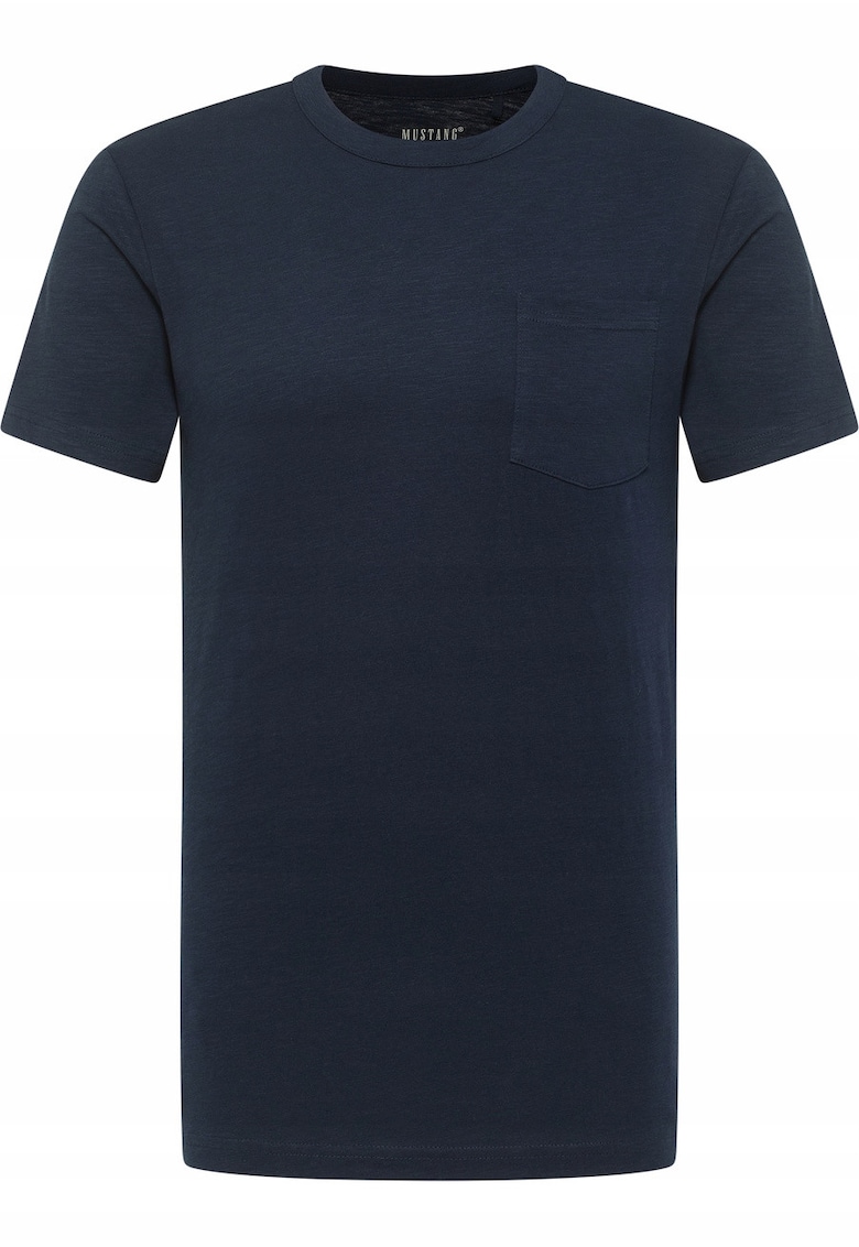 Tricou Barbati - Amado - Regular Fit - Maneca Scurta - Decolteu Rotund - Cu Logo - Bumbac - Design Clasic - M INTL - Albastru