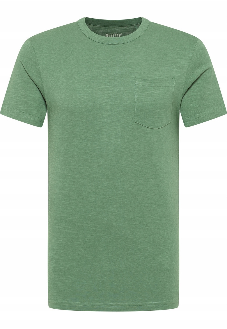 Tricou Barbati - Amado - Regular Fit - Maneca Scurta - Decolteu Rotund - Cu Logo - Bumbac - Design Clasic - M INTL - Verde