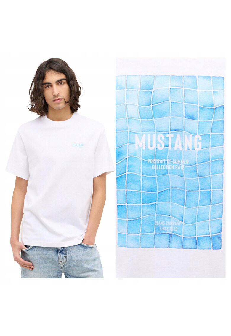Tricou Barbati - Alvarado - Regular Fit - Maneca Scurta - Decolteu Rotund - Cu Logo - Bumbac - Design Clasic - 2XL INTL - Alb
