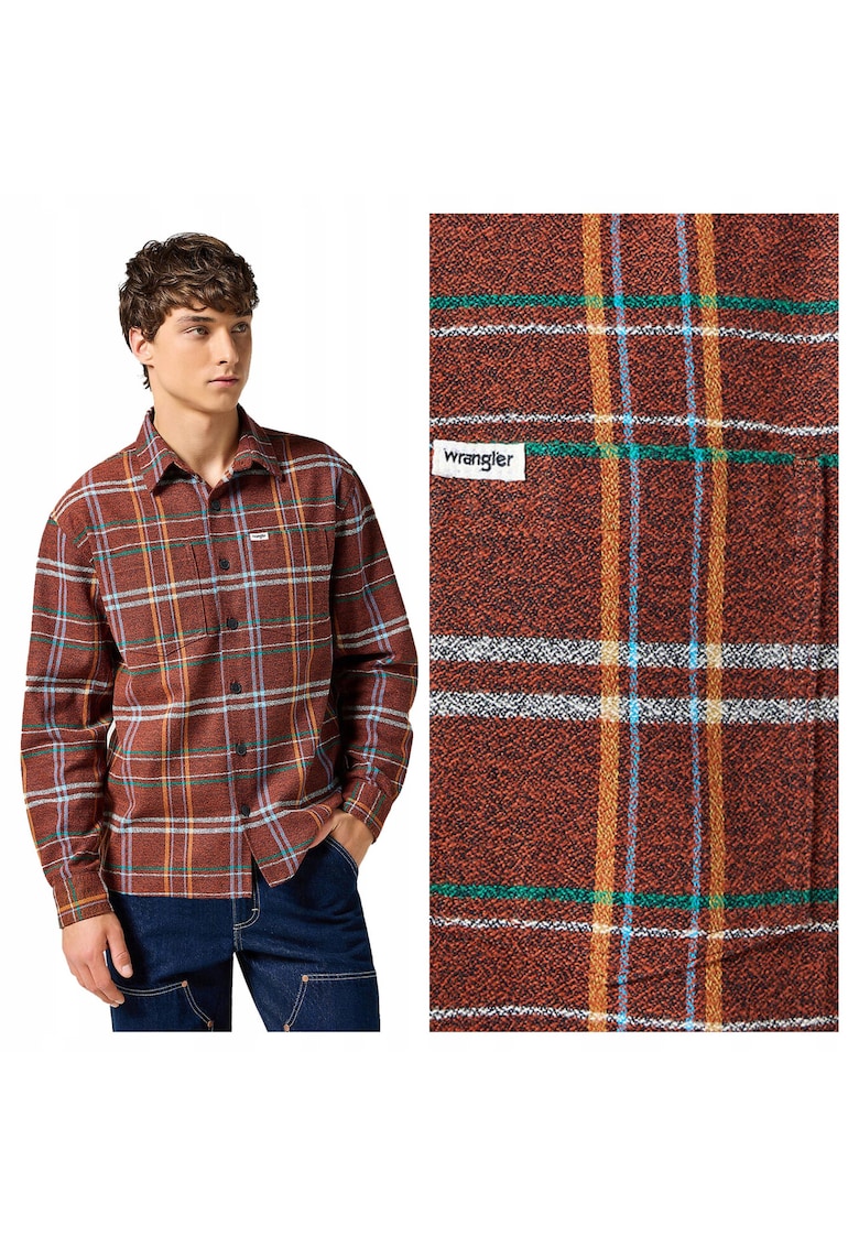 Camasa Barbati - Non Frayed Plaid Shirt - Regular Fit - Design Clasic - Maneci Lungi - Cu Guler - Cu Nasturi - Bumbac - 2XL INTL - Multicolor