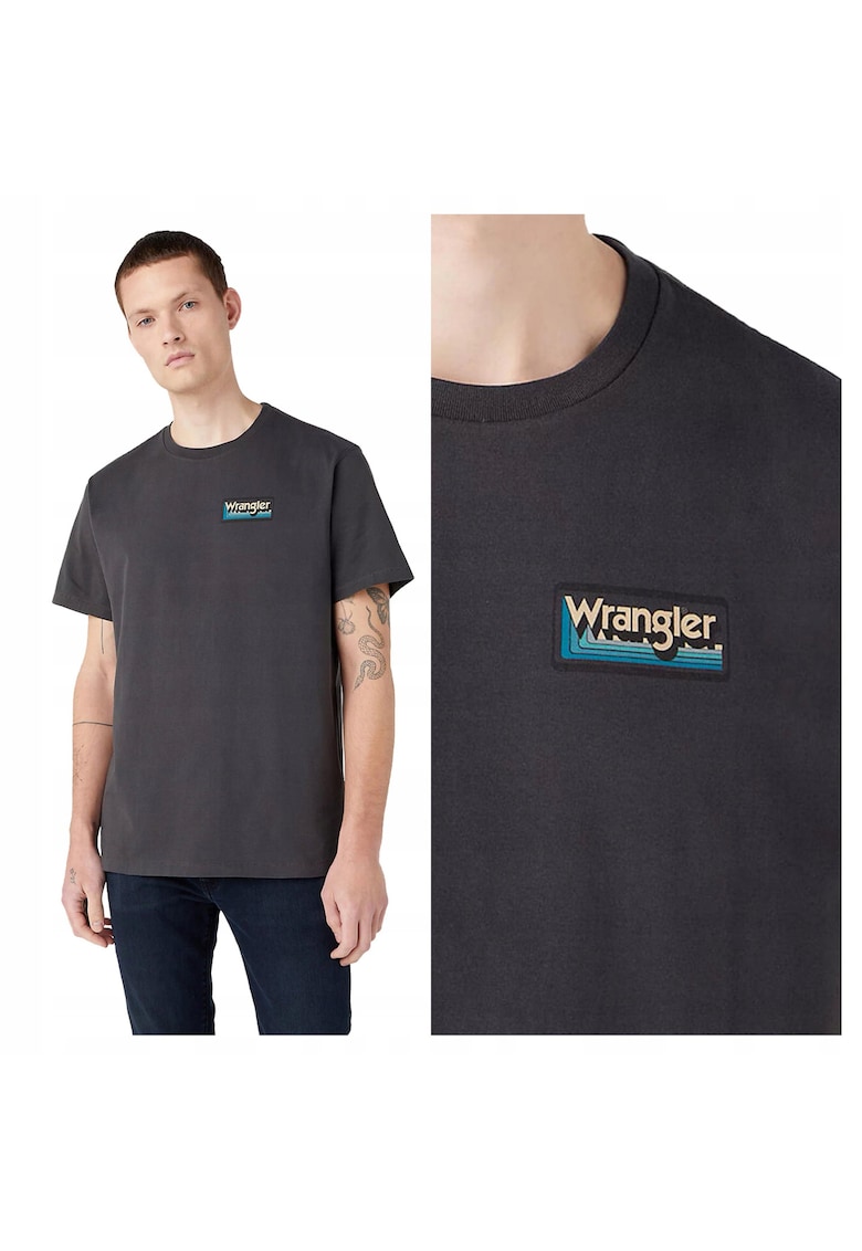 Tricou Barbati - Graphic Tee - Regular Fit - Maneca Scurta - Decolteu Rotund - Cu Logo - Bumbac - Design Clasic - M INTL - Negru