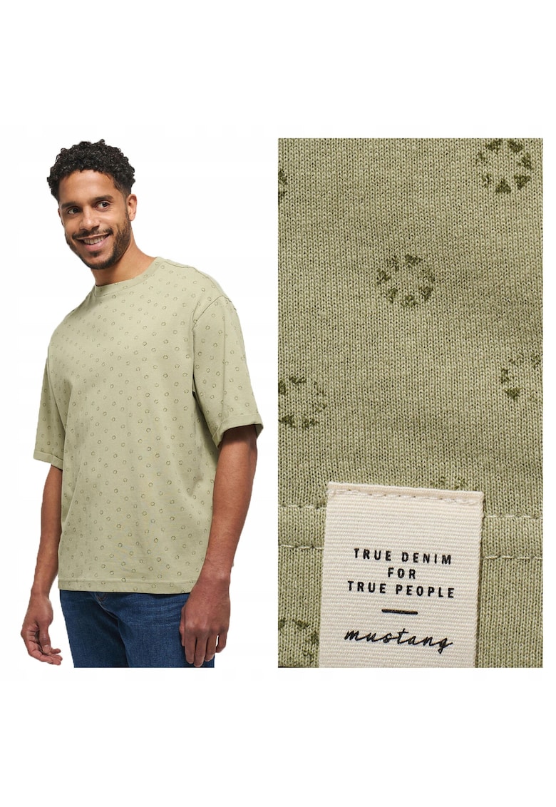 Tricou Barbati - Aidan C Aop - Regular Fit - Maneca Scurta - Decolteu Rotund - Cu Logo - Bumbac - Design Clasic - S INTL - Verde