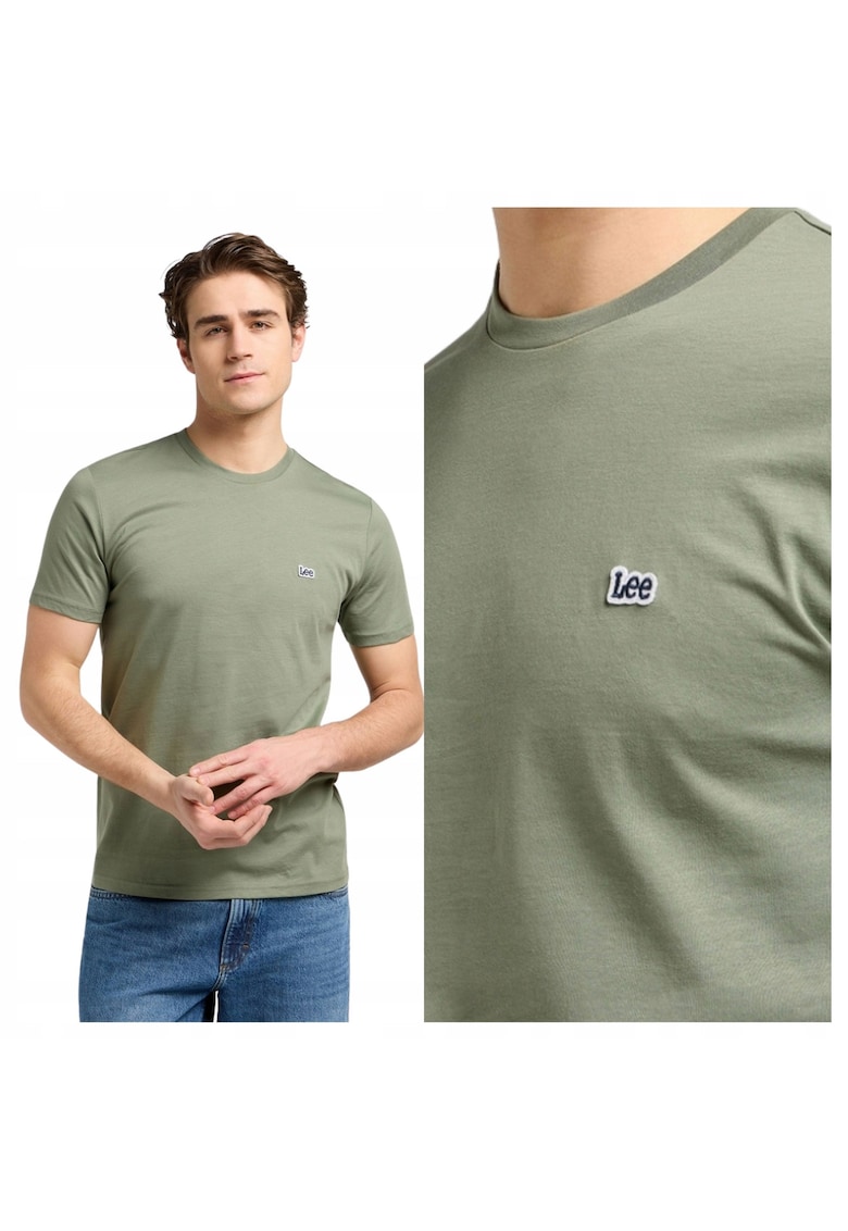 Tricou Barbati - Patch Logo Tee - Regular Fit - Maneca Scurta - Decolteu Rotund - Cu Logo - Bumbac - Design Clasic - 2XL INTL - Verde