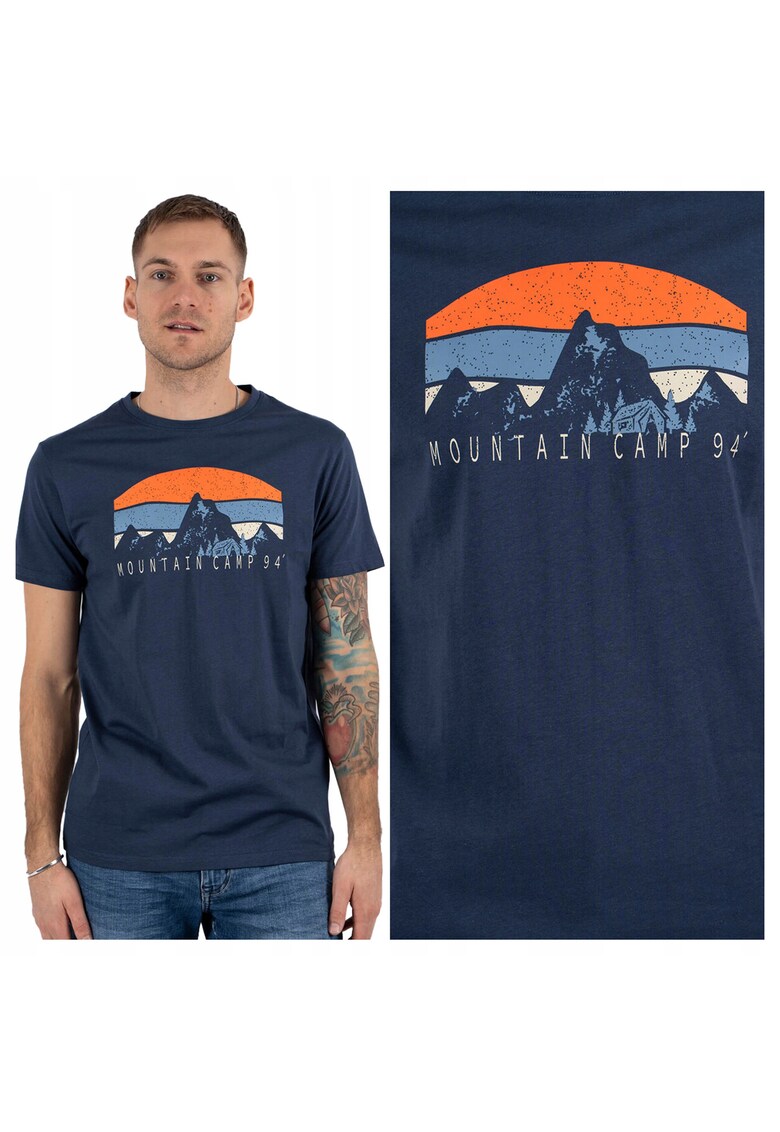 Tricou Barbati - Ketil - Regular Fit - Maneca Scurta - Decolteu Rotund - Cu Logo - Bumbac - Design Clasic - XL INTL - Albastru