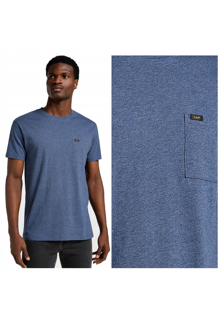 Tricou Barbati - Ultimate Pocket Tee - Regular Fit - Maneca Scurta - Decolteu Rotund - Cu Logo - Bumbac - Design Clasic - 2XL INTL - Albastru