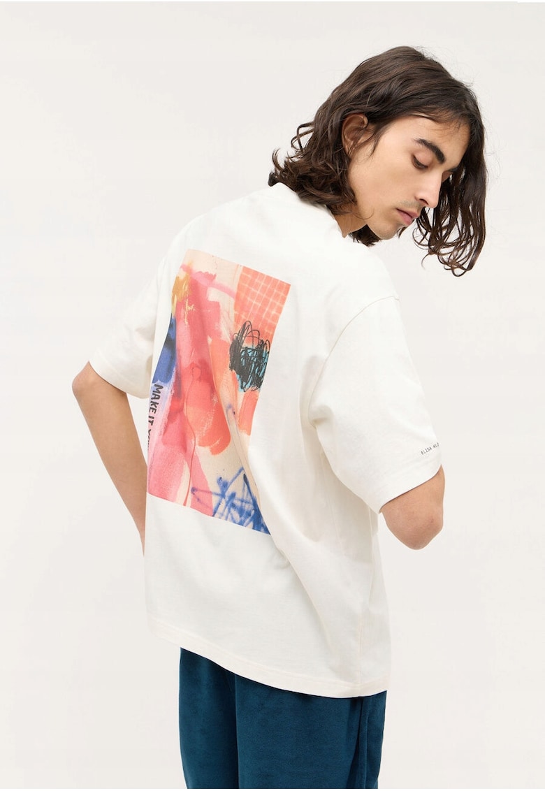 Tricou Barbati - Akron - Regular Fit - Maneca Scurta - Decolteu Rotund - Cu Logo - Bumbac - Design Clasic - M INTL - Bej