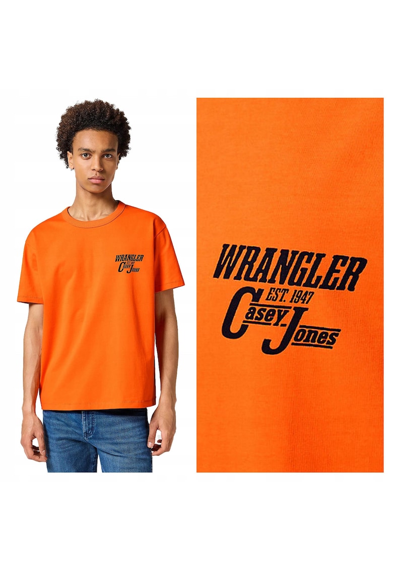 Tricou Barbati - Casey Graphic Tee - Regular Fit - Maneca Scurta - Decolteu Rotund - Cu Logo - Bumbac - Design Clasic - 2XL INTL - Portocaliu